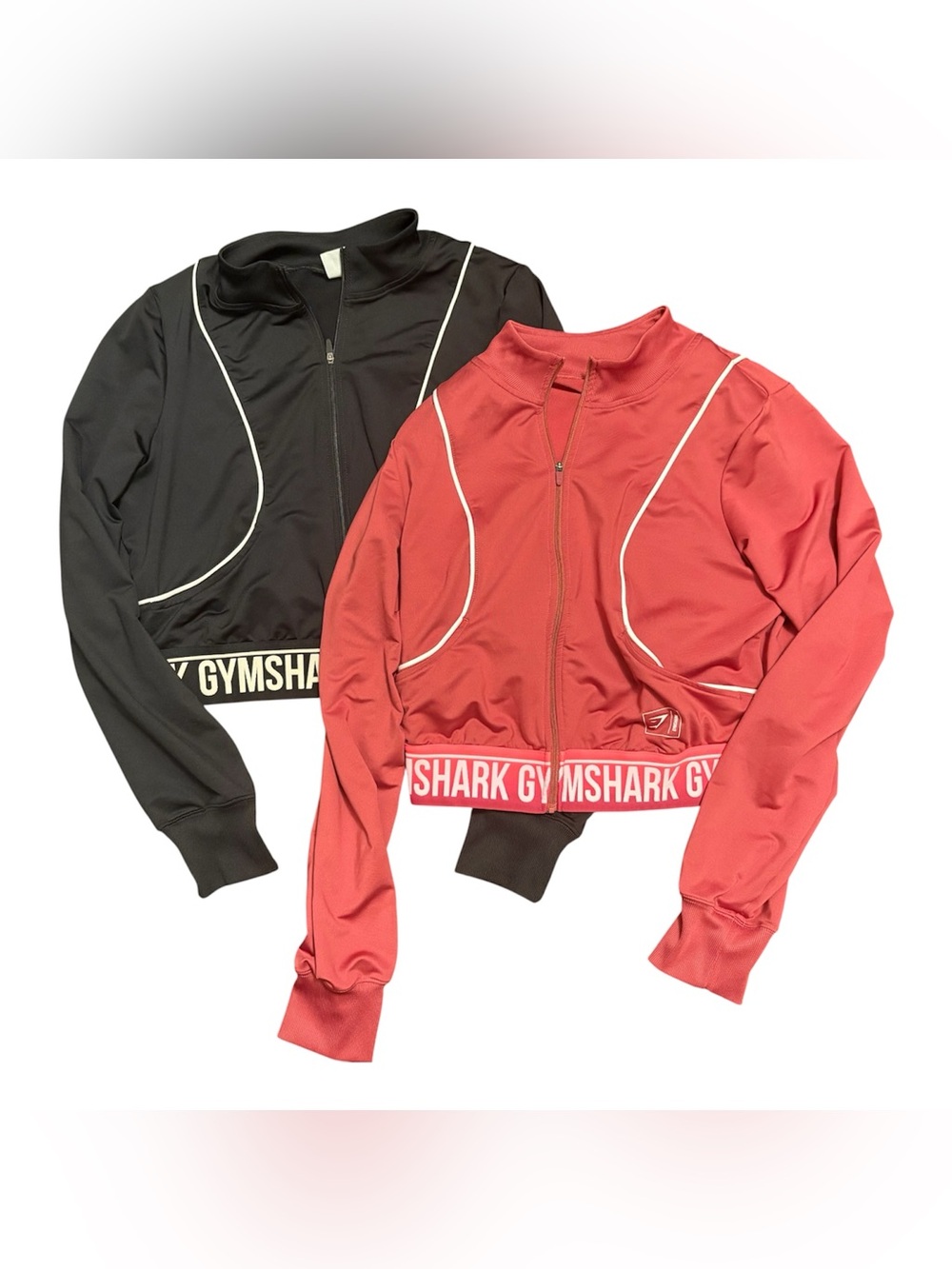 Gymshark Recess Track Top Cropped Jackets Lot 2 Black Pink Size Large L Full Zip